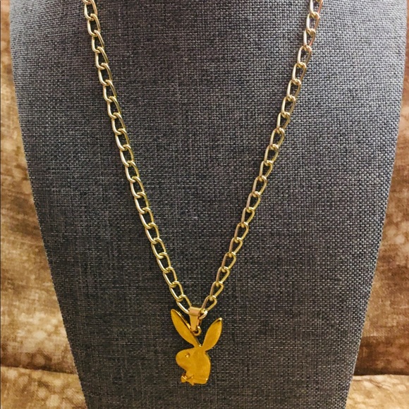 Trendy Retro Style Gold-Plated Playboy Bunny Charm Necklace * FREE S/H * - Picture 4 of 7